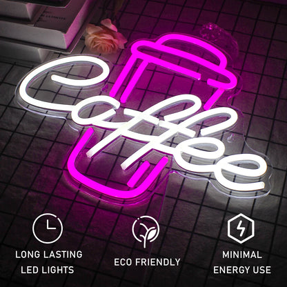 Letreiro de LED USB 5V de Café - Econômico