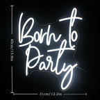 Born to Party – letreiro de néon LED (5 V USB)