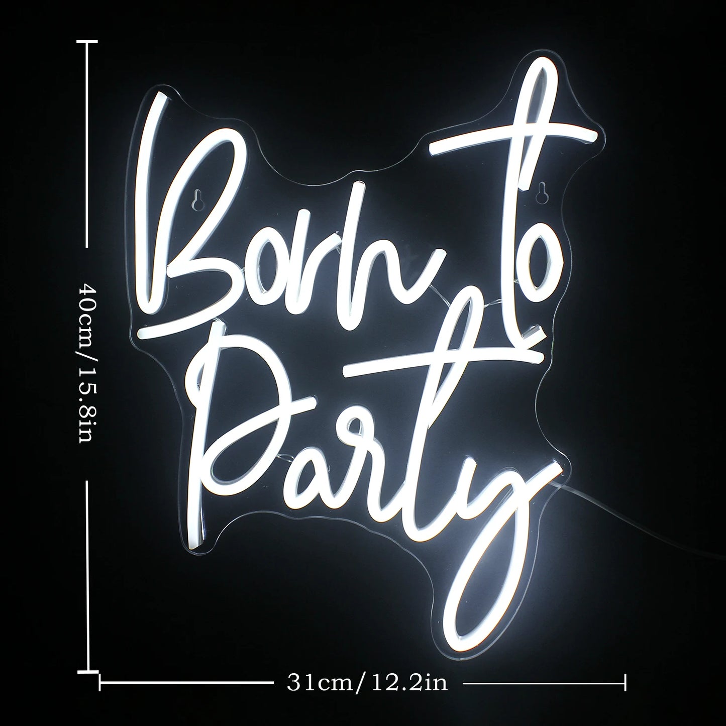 Placa de LED "Born to Party" 5V USB - Econômica
