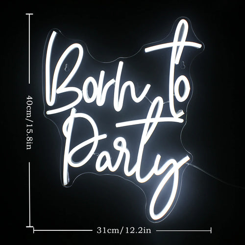 Born to Party – letreiro de néon LED (5 V USB)