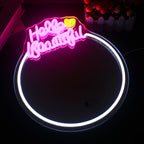 Espelho "Hello Beautiful" Letreiro de LED USB 5V - Econômico