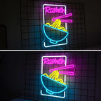 Ramen – Tigela de noodles e pauzinhos – reclame luminoso em néon LED (5 V USB)