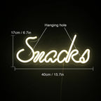 Snacks – reclame luminoso em néon LED (5 V USB)