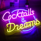 Letreiro de LED Cocktails Dreams 5V USB - Econômico