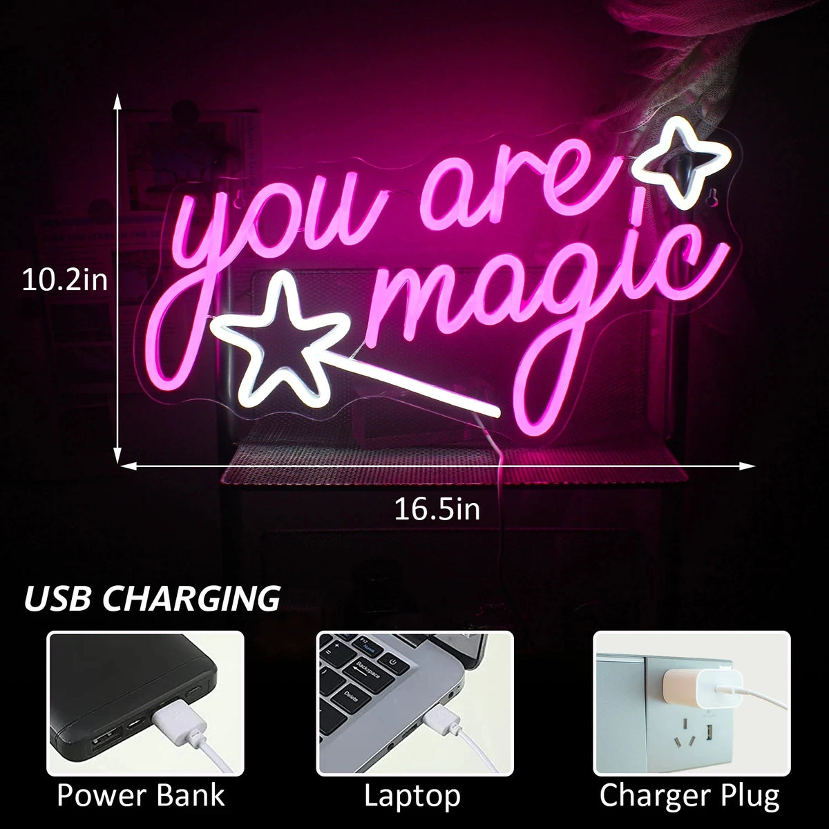 Você é Mágico 5V USB Letreiro de LED - Econômico