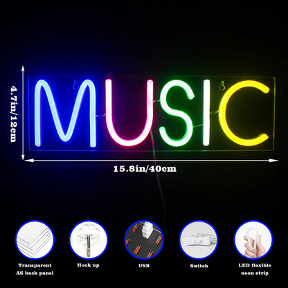Letreiro de LED Musical USB 5V - Econômico