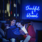 Thankful & Blessed – letreiro de néon LED (5 V USB)
