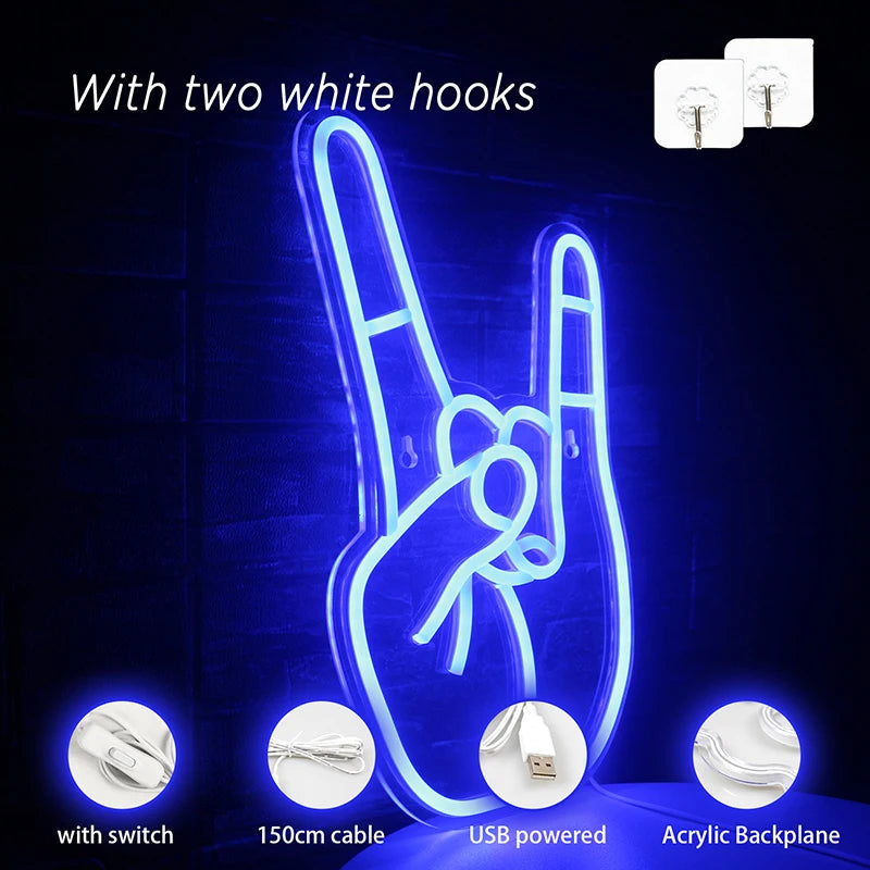 Letreiro de LED "Gesto de Paz" 5V USB - Econômico