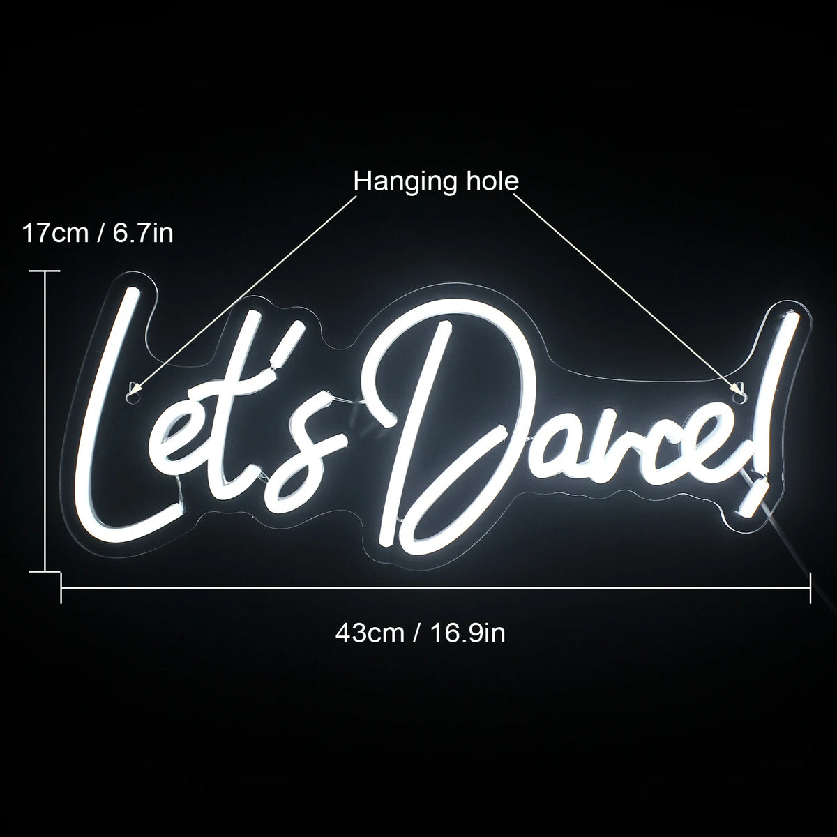 Lets Dance 5V USB LED Neon Sign - Budget Friendly