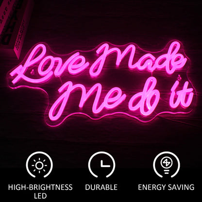 Letreiro de LED "O Amor Me Fez Fazer Isso" 5V USB - Econômico