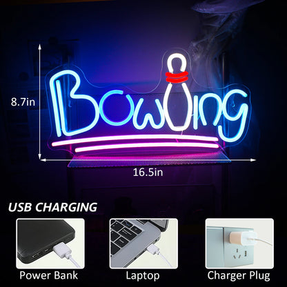 Letreiro de LED USB 5V Bowling - Econômico