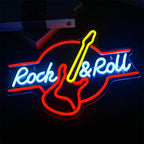 Letreiro de LED de Guitarra Rock and Roll 5V USB - Econômico
