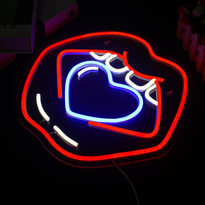 Caring Lips Letreiro de LED USB 5V - Econômico