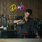 Drinks – Letras coloridas – reclame luminoso em néon LED (5 V USB)