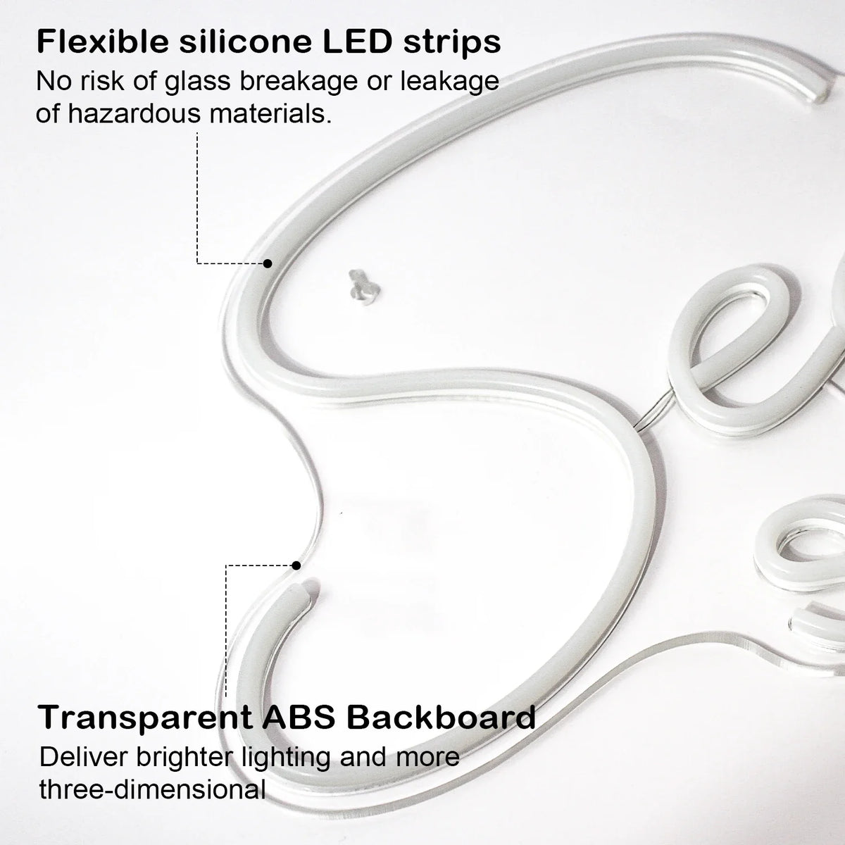 Seek SALON – reclame luminoso em néon LED (5 V USB)