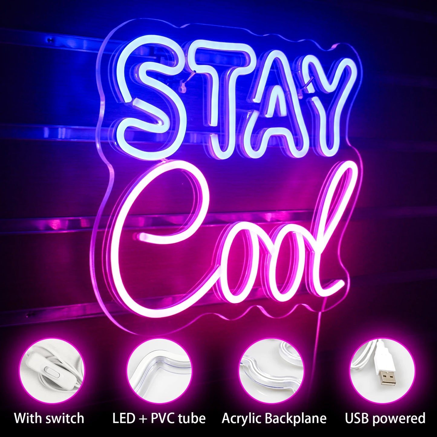 Letreiro de LED Cool Stay 5V USB - Econômico
