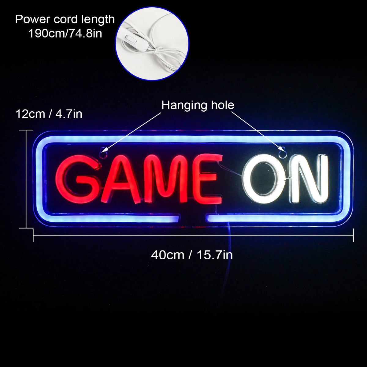Game On 5V USB LED Neon Sign - Budget Friendly