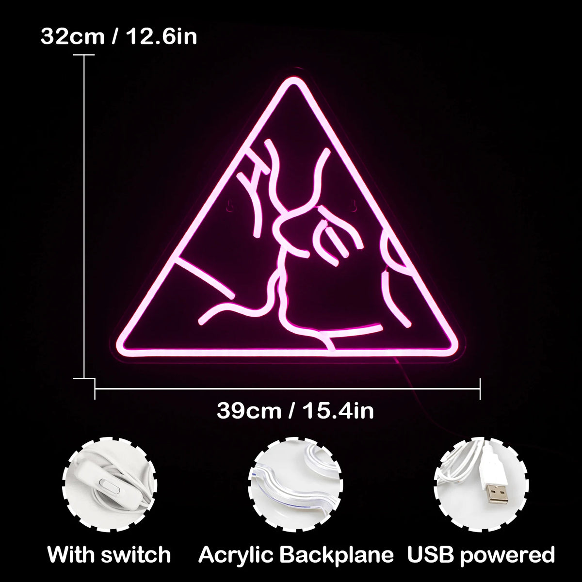 Beijo – letreiro de néon LED (5 V USB)