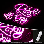 Rose all Day – reclame luminoso em néon LED (5 V USB)