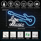 Guitar Live Music 5V USB LED Neon Sign - Budget Friendly