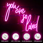 You Are So Loved – letreiro de néon LED (5 V USB)
