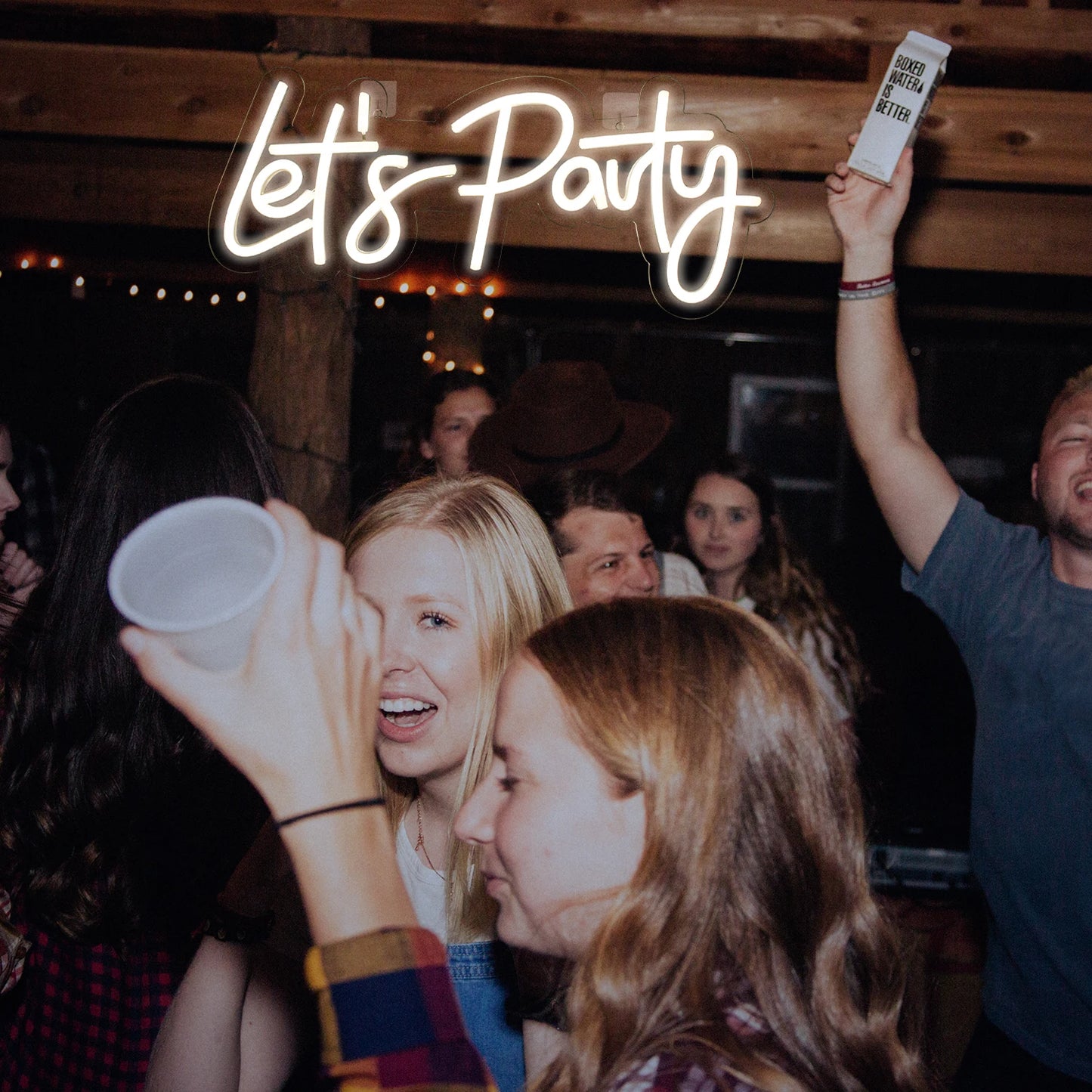 Letreiro de LED "Let's Party" 5V USB - Econômico