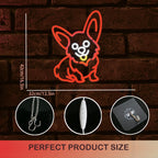 Corgi em vermelho – letreiro de néon LED (5 V USB)