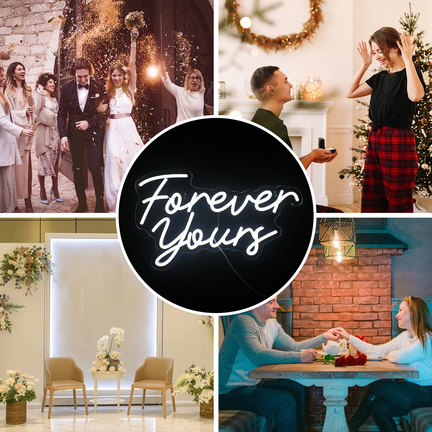 Forever Yours 5V USB Letreiro de LED - Econômico
