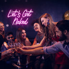 Let's Get Naked – letreiro de néon LED (5 V USB)