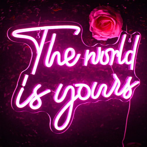 The World Is Yours – letreiro de néon LED (5 V USB)