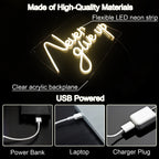 Never Give Up – letreiro de néon LED (5 V USB)
