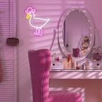 Pink White Cowboy Duck 5V USB LED Neon Sign - Budget Friendly