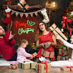 Merry Christmas – Folhas de Natal na lateral – letreiro de néon LED (5 V USB)