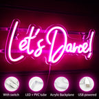 Letreiro de LED "Let's Dance" 5V USB - Econômico