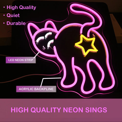 Gato – letreiro luminoso de néon LED (5 V USB)