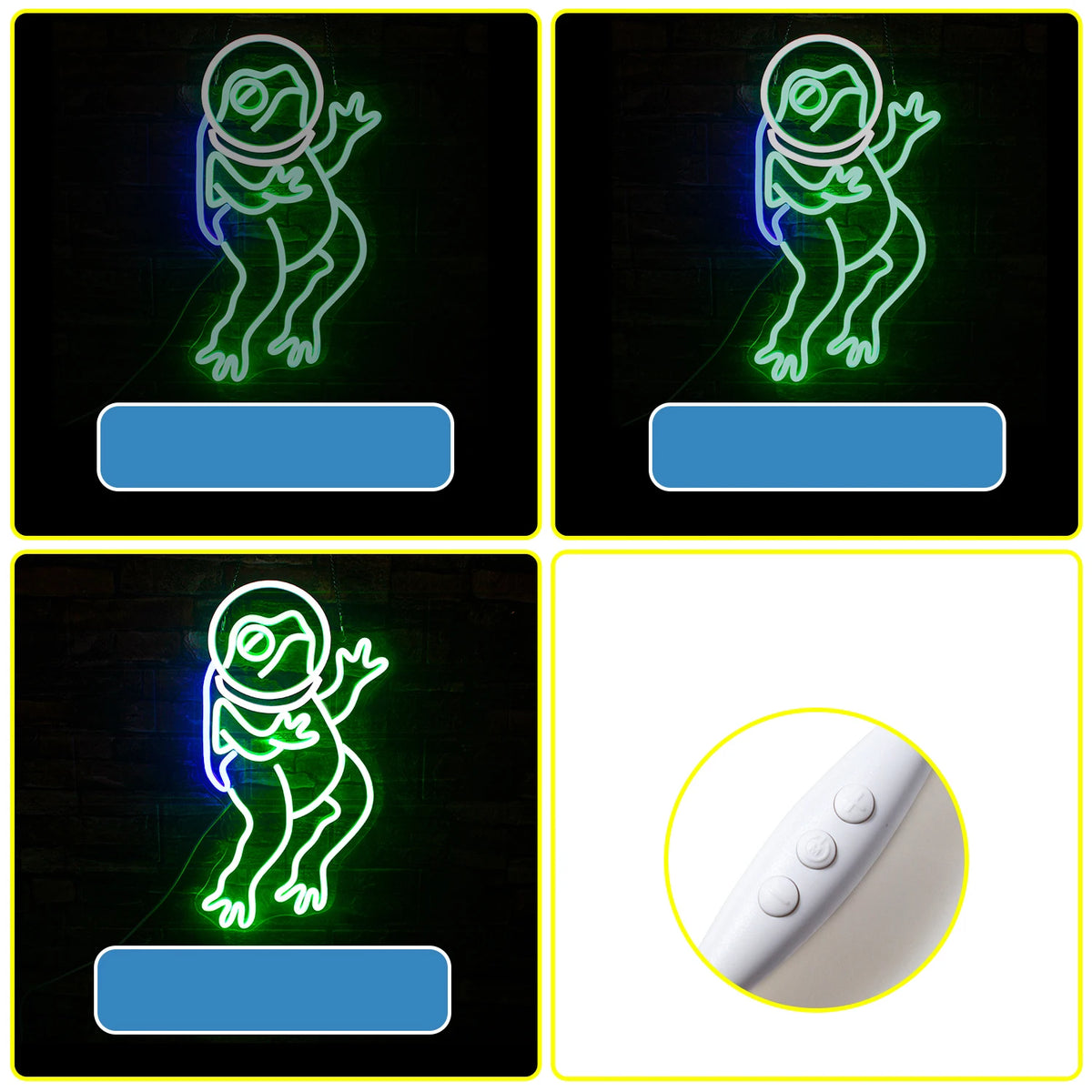 Rã verde – letreiro de néon LED (5 V USB)