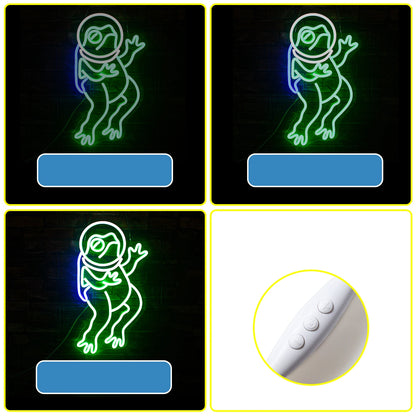 Green Frog 5V USB LED Neon Sign - Budget Friendly
