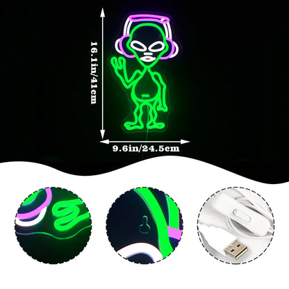 Alien Music 5V USB LED Neon Sign - Budget Friendly