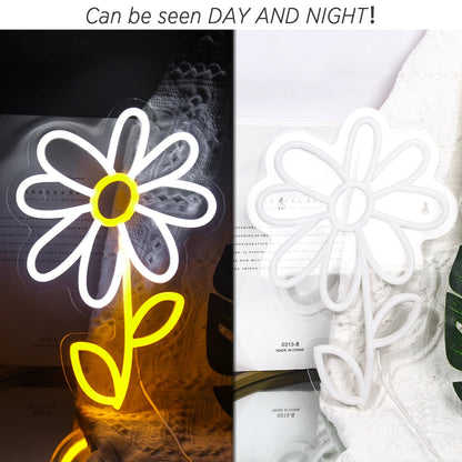 Cute Cartoon Daisy Flower 5V USB LED Neon Sign - Budget Friendly