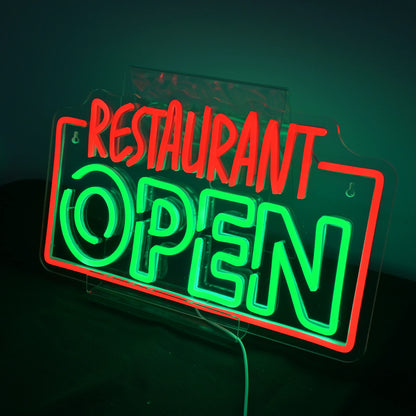 Letreiro de LED "RESTAURANTE ABERTO" 5V USB - Econômico