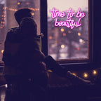 Time to be beautiful – reclame luminoso em néon LED (5 V USB)