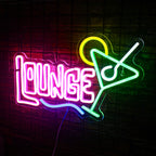 LOUNGE – Copo de martini – reclame luminoso em néon LED (5 V USB)