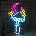 Star Moon Mushroom 5V USB LED Neon Sign - Budget Friendly