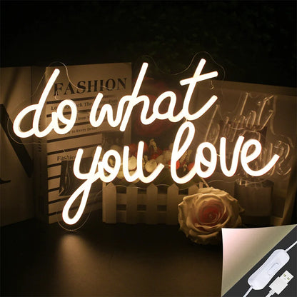 Faça o Que Ama 5V USB Letreiro de LED - Econômico