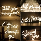 "Um elegante letreiro de LED neon exibindo as palavras 'Quer se casar comigo?' em uma escrita elegante e brilhante.