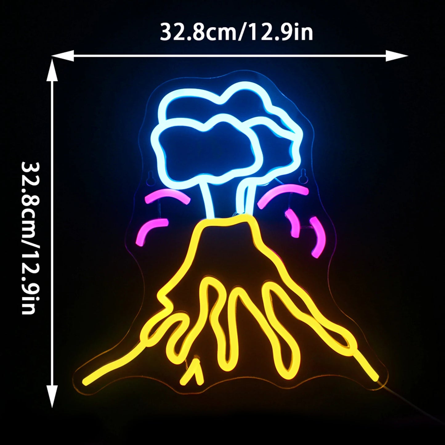 Letreiro de LED USB 5V em Forma de Vulcão - Econômico