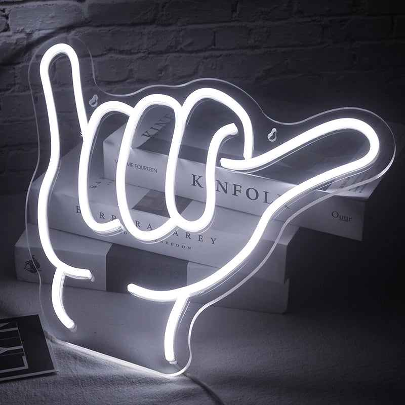 Letreiro de LED "Gesto de Incentivo e Elogio" 5V USB - Econômico