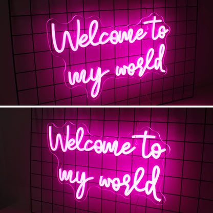 Bem-vindo ao meu mundo Letreiro de LED USB 5V - Econômico