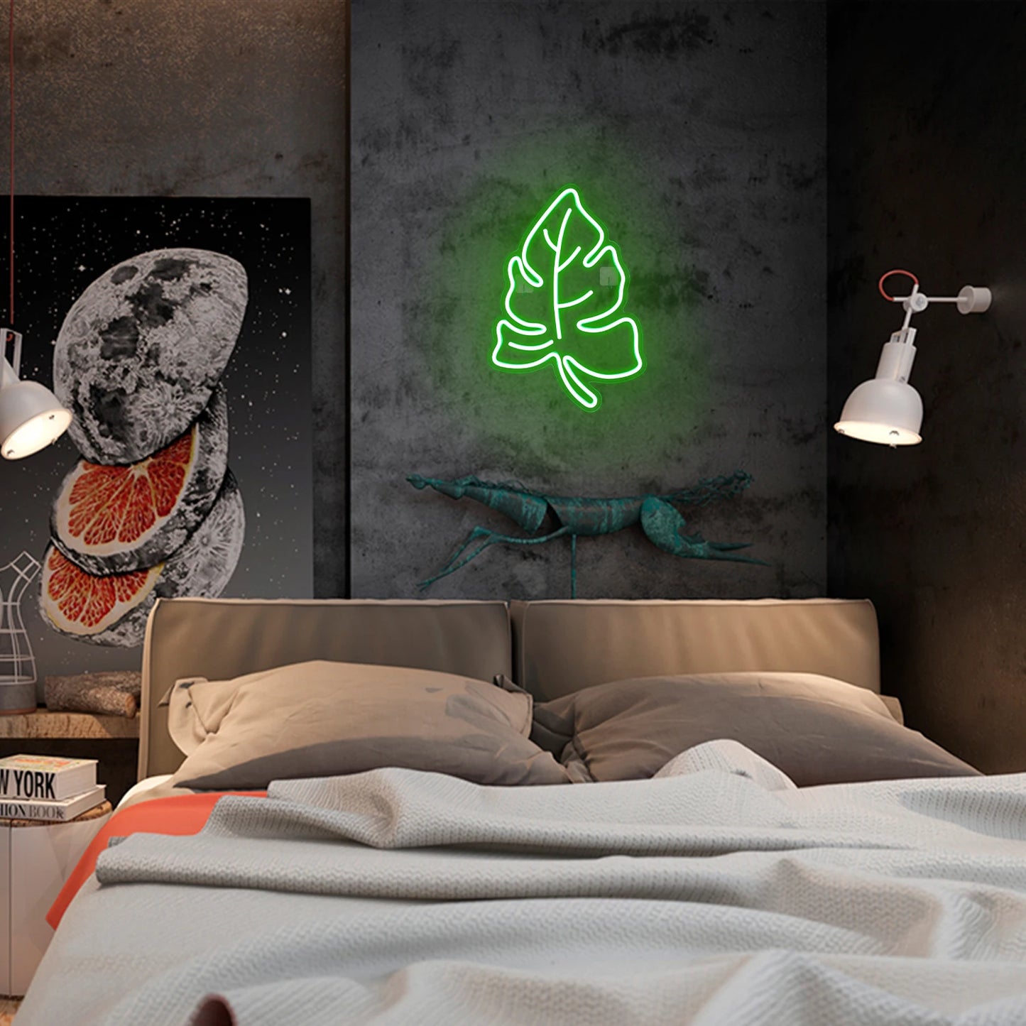 Green Leaf 5V USB LED Neon Sign - Budget Friendly