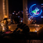 Lua e cogumelo – letreiro de néon LED (5 V USB)